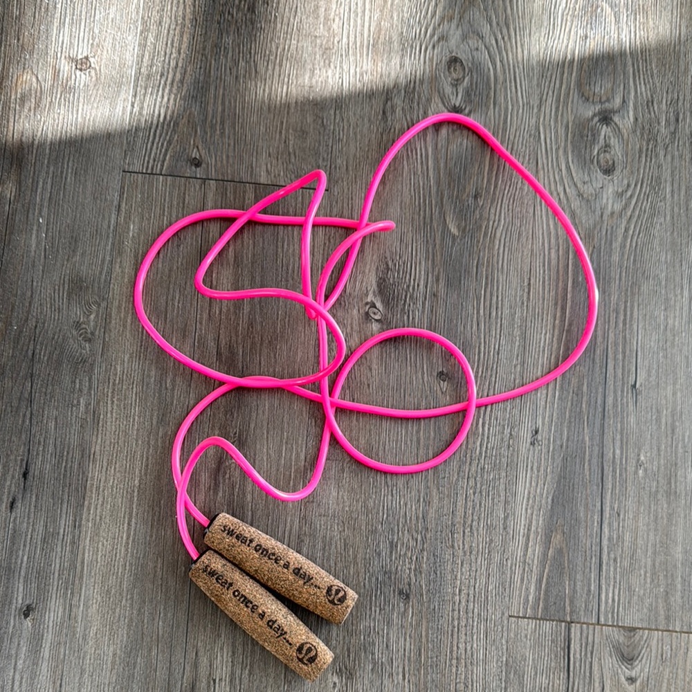 Lululemon Vibrant Pink Jump Rope with Cork Handles